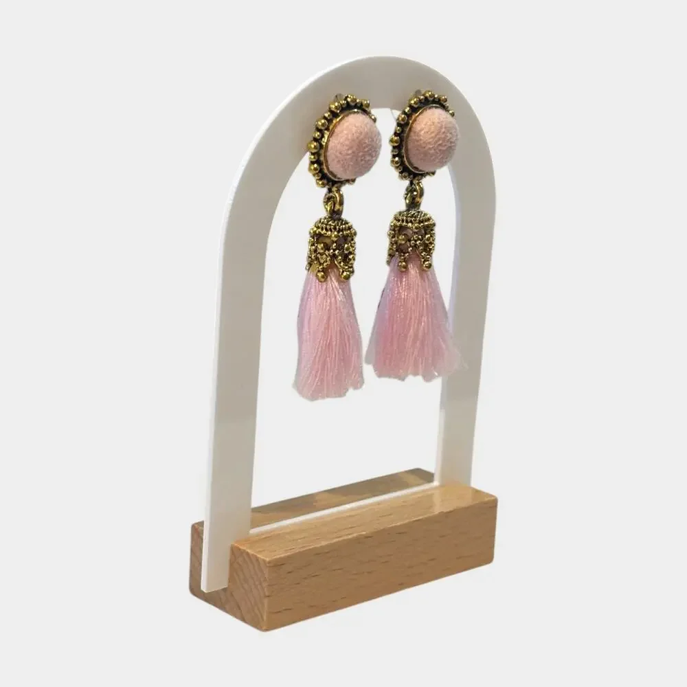 Vintage Women Velvet Pink Earrings